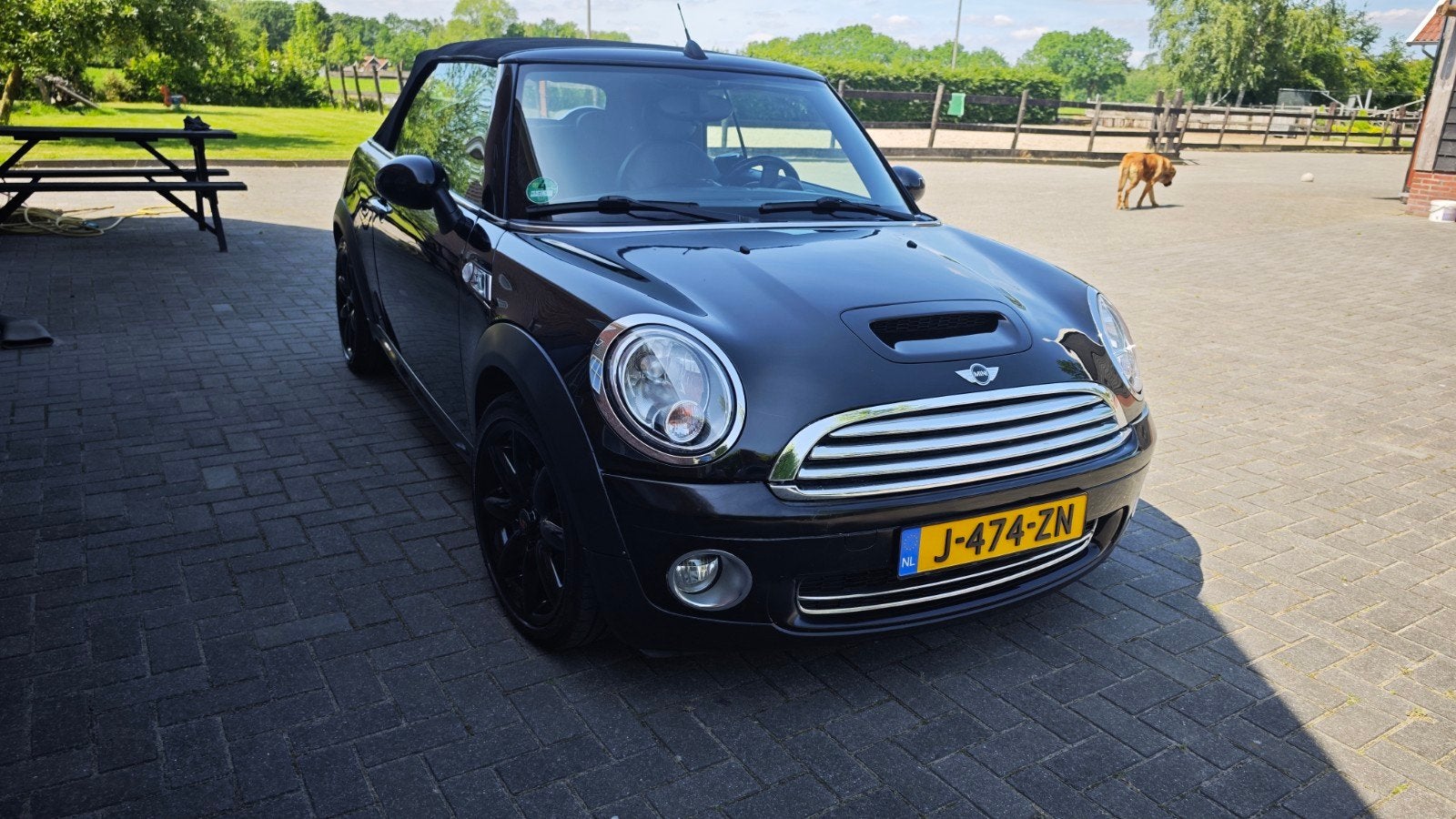Mini Cabrio 1.6 120pk 2009 Zwart geen olie gebruik!, Auto's, Mini, Zwart, 4 cilinders, Cabriolet, 4 stoelen