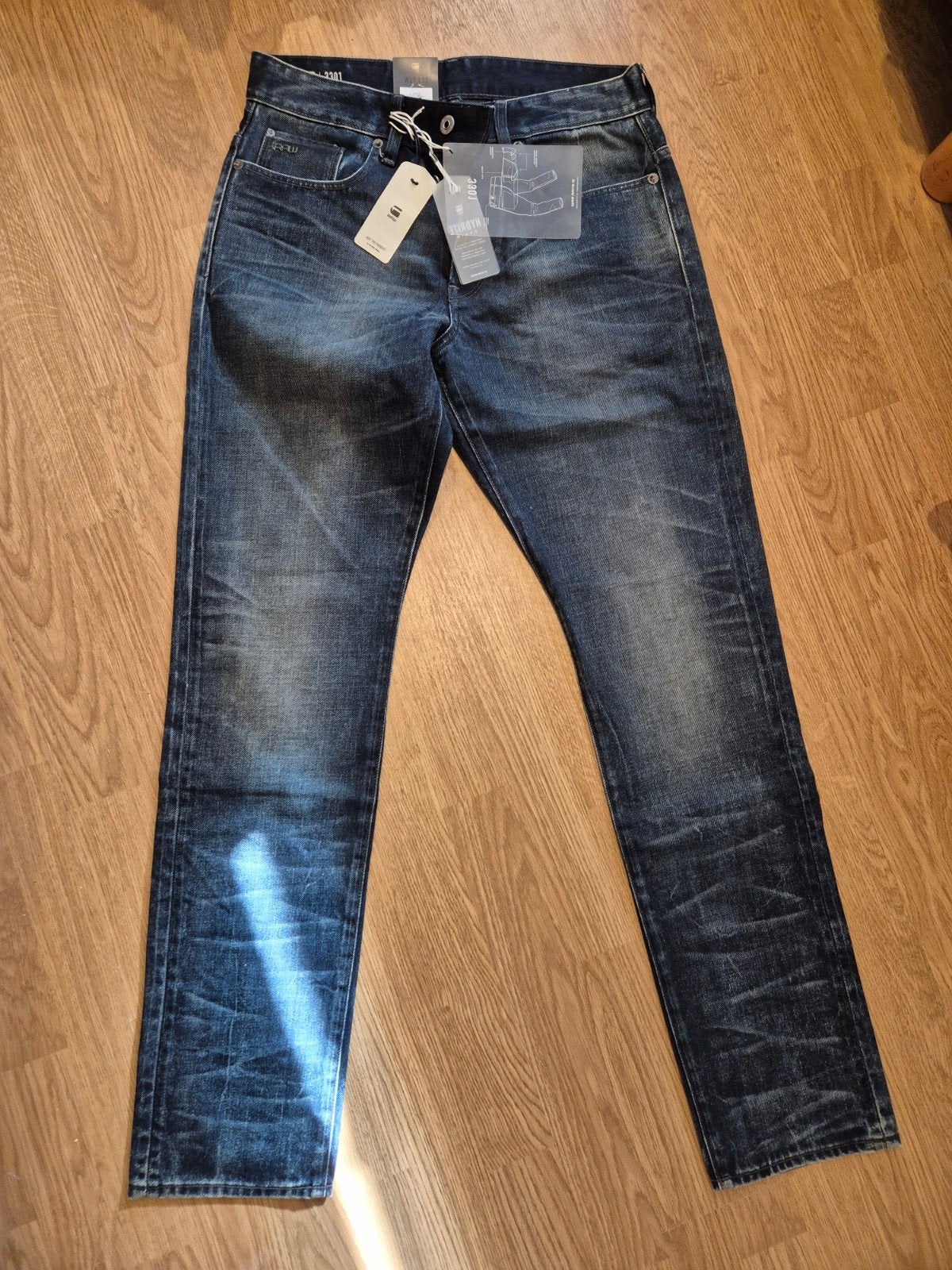 G-Star RAW 3301 Tapered Jeans W29 L32 - Nieuw met labels, Kleding | Heren, Spijkerbroeken en Jeans, Blauw, Nieuw, W32 (confectie 46) of kleiner