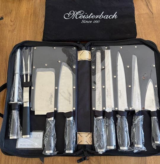 Meisterbach 10-delige Messenset - Nieuw in Koffer, Bestekset, Nieuw, Ophalen of Verzenden, Rvs of Chroom