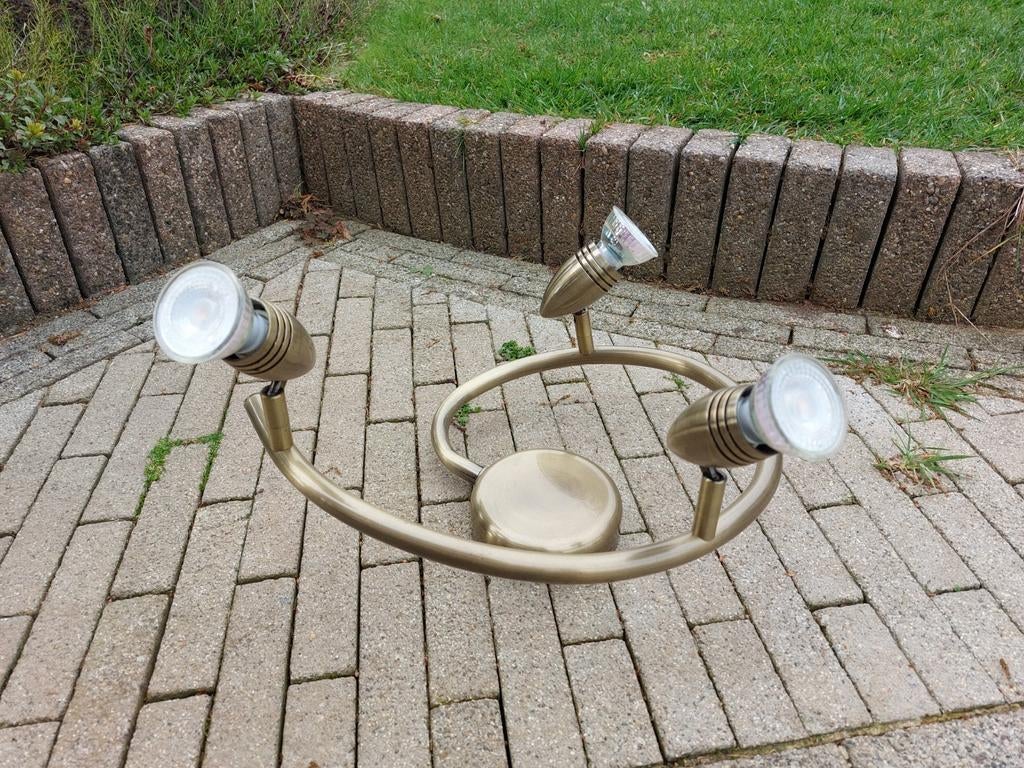 Plafondlamp met 3 spotjes, Huis en Inrichting, Ophalen, Gebruikt, Modern, Industrieel