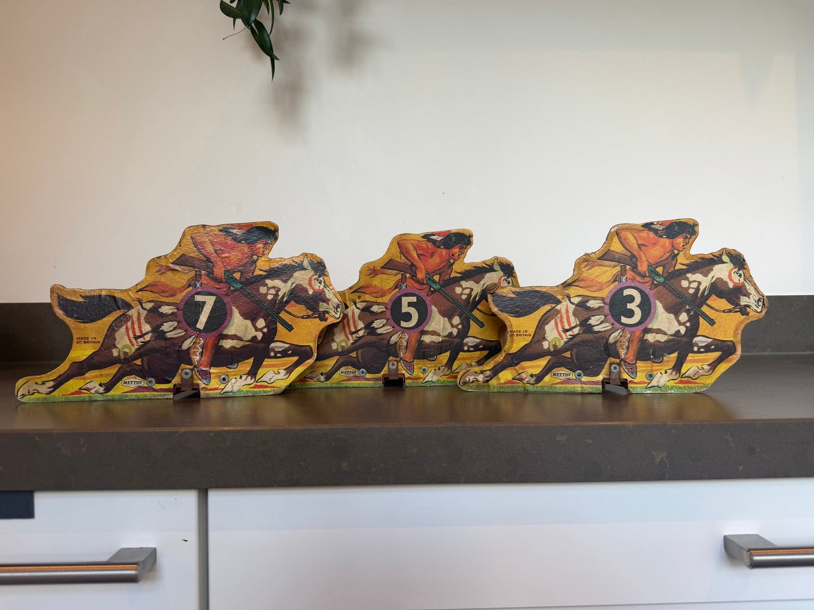 Vintage Mettoy Paardenrace Figuren Jaren '50 - Set van 3, Antiek en Kunst, Ophalen of Verzenden