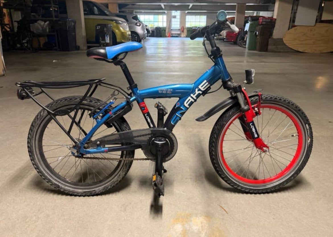 Loekie Snake 20 inch fiets met fietstas, Fietsen en Brommers, Fietsen | Jongens, Ophalen, Terugtraprem, Gebruikt, Handrem