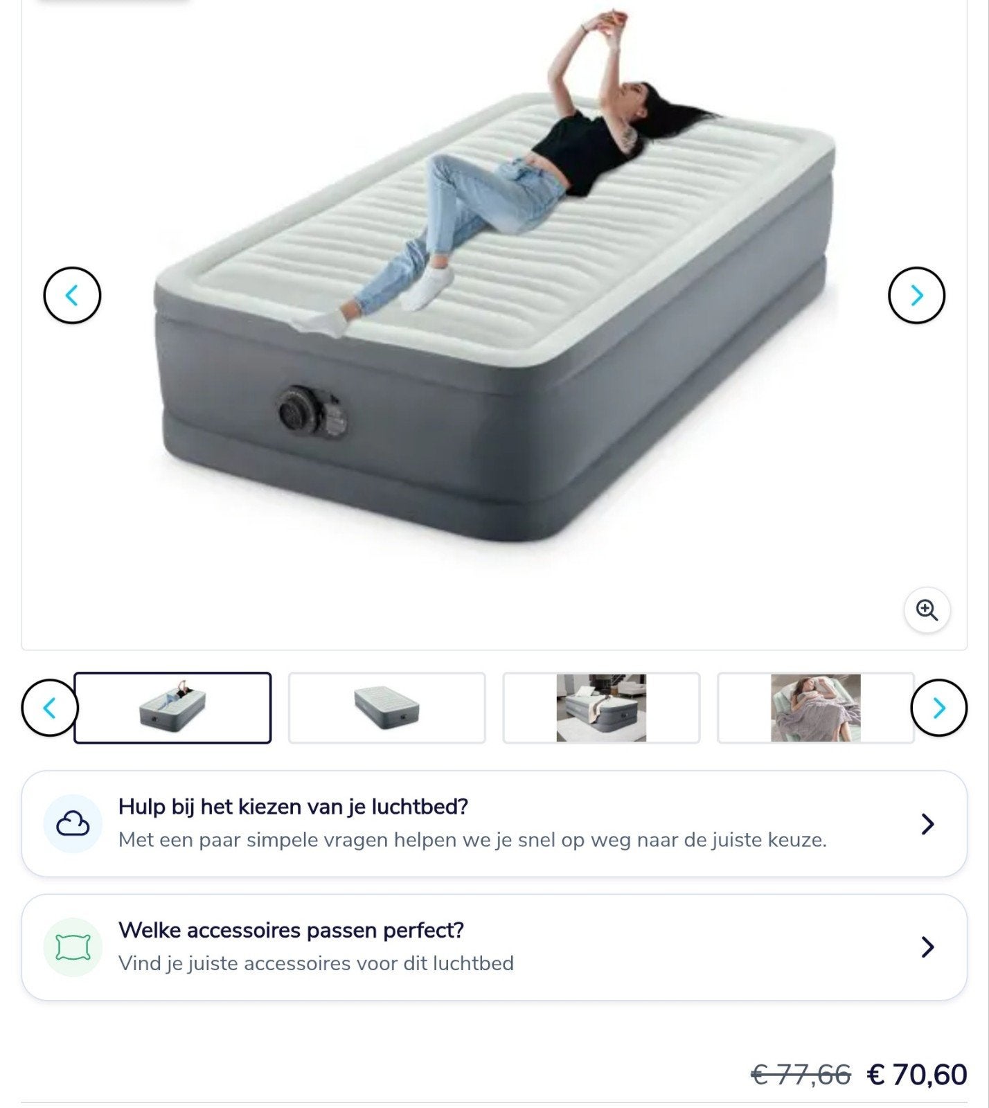 Intex 1-persoons luchtbed met ingebouwde pomp, Ophalen of Verzenden, Gebruikt