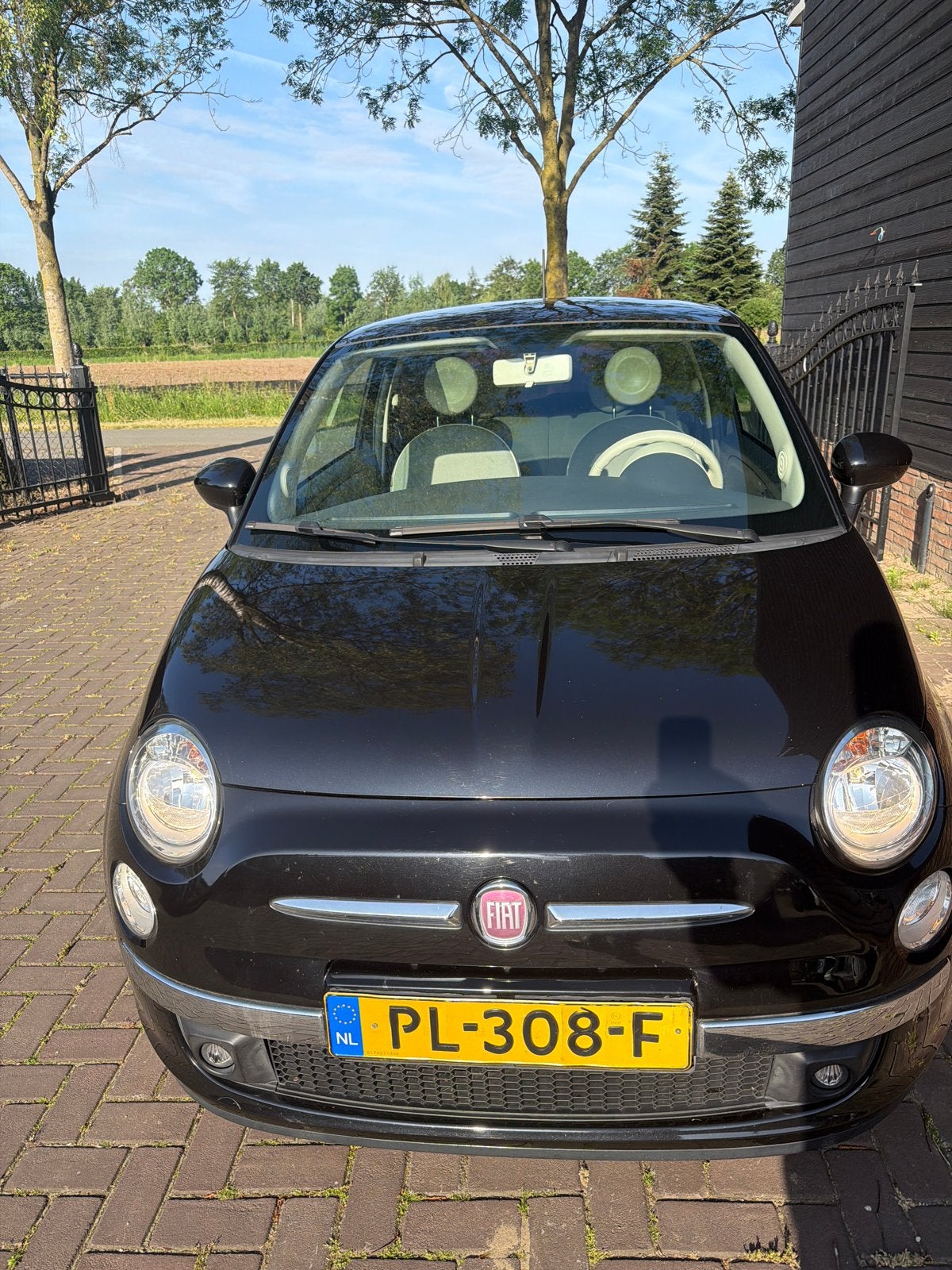 Fiat 500 1.2 AUT 2014 Zwart, Auto's, 1242 cc, 4 cilinders, Zwart, Particulier