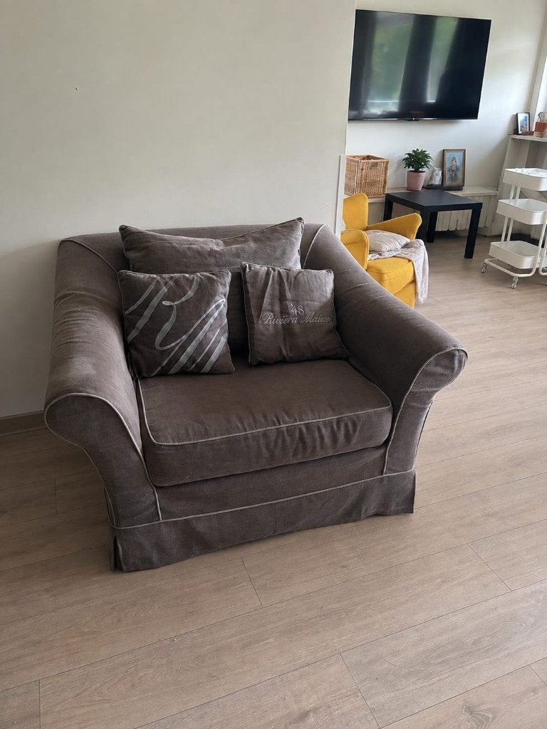 Riviera Maison fauteuil, Ophalen, Gebruikt, Stof, Klassiek me een moderne uistraling