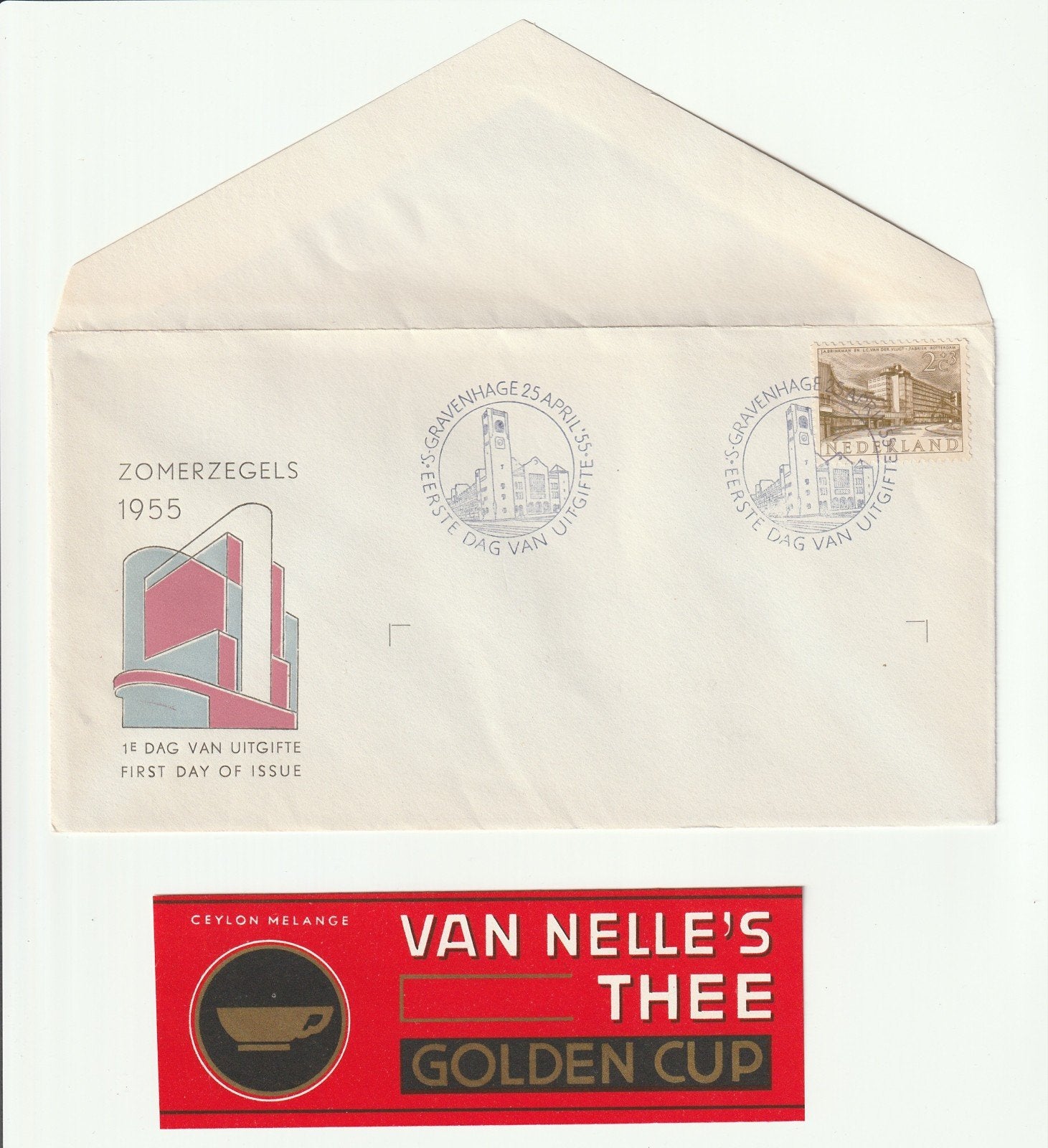 FDC zomerzegels 1955, Ophalen of Verzenden, Beschreven, Nederland