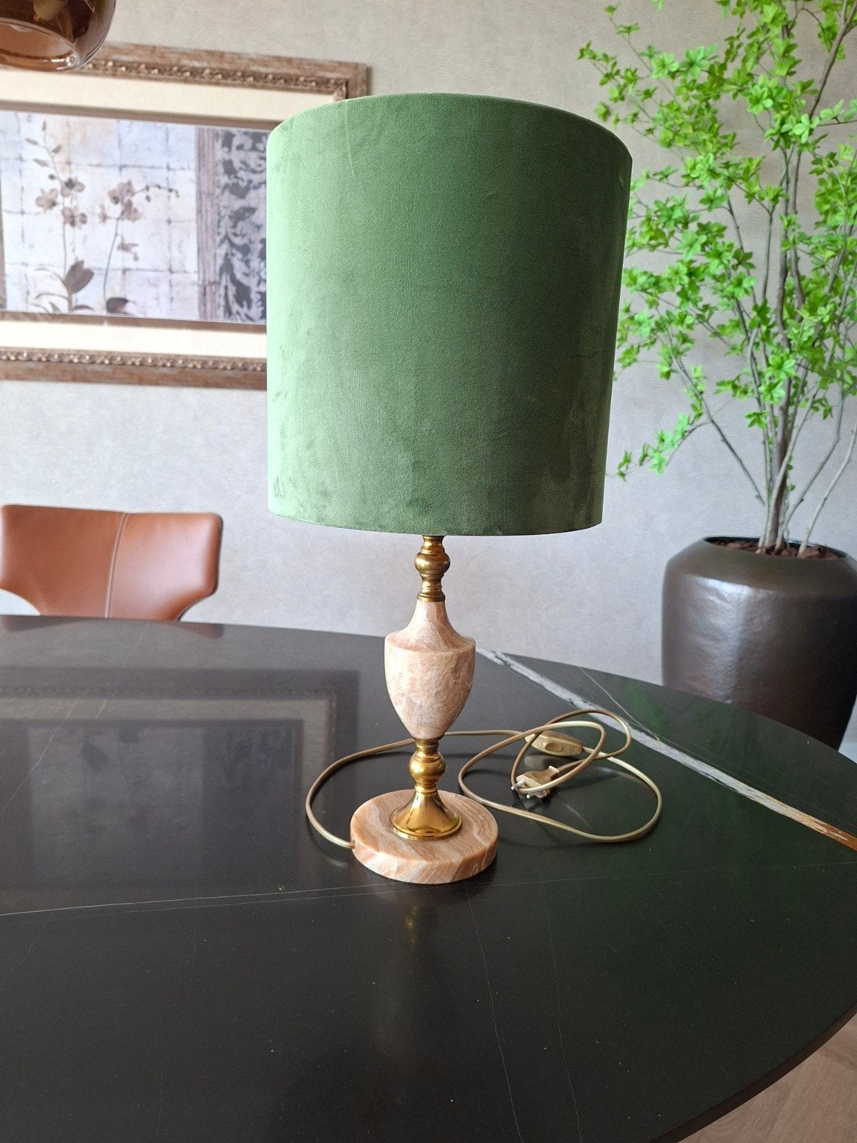 Schemerlamp met onyx  marmer., Ophalen, Schemerlamp