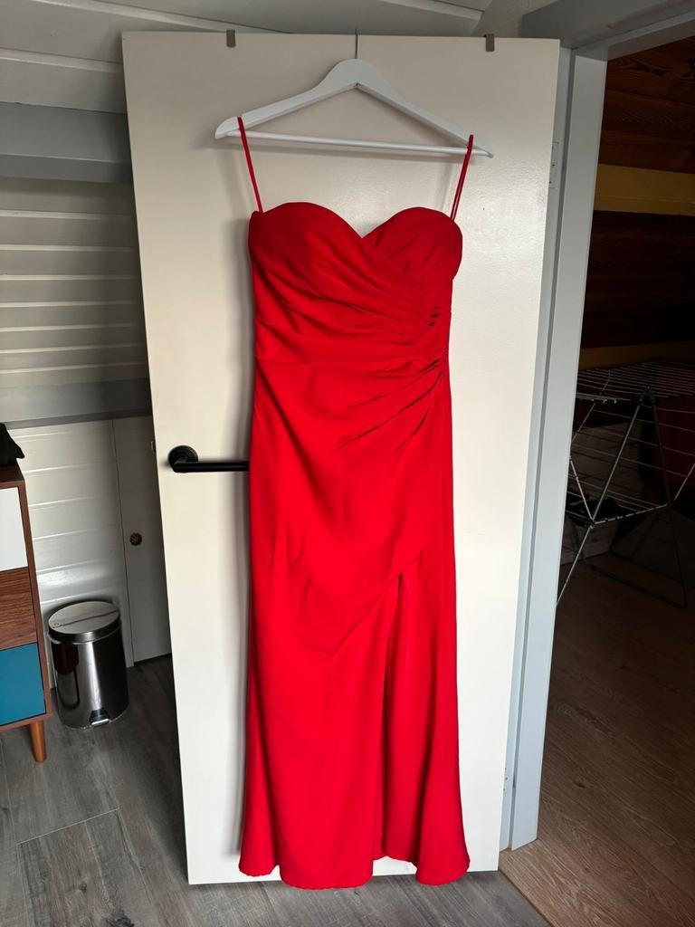 Galajurk strapless rood, Ophalen, Galajurk, Zo goed als nieuw, Maat 36 (S)