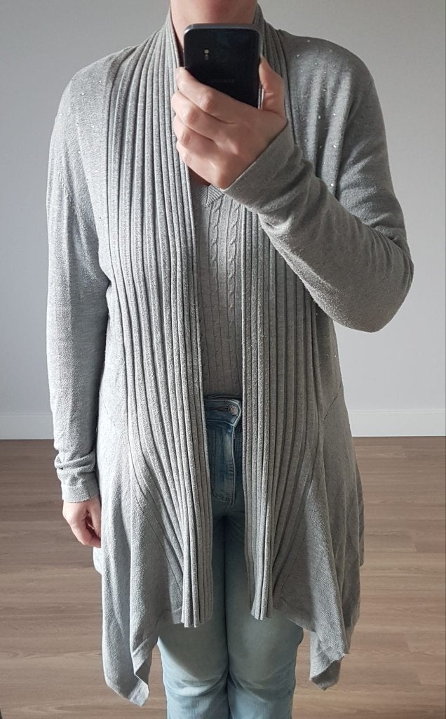 Vest Diamanten Steentjes Grijs M, Maat 38/40 (M), Verzenden, Nieuw, Grijs