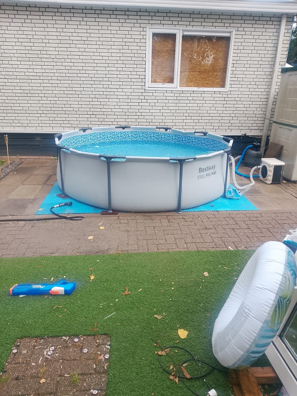 Zwembad incl. Warmte- en zandfilterpomp, Tuin en Terras, Ophalen, Opzetzwembad, Rechthoekig, Minder dan 80 cm