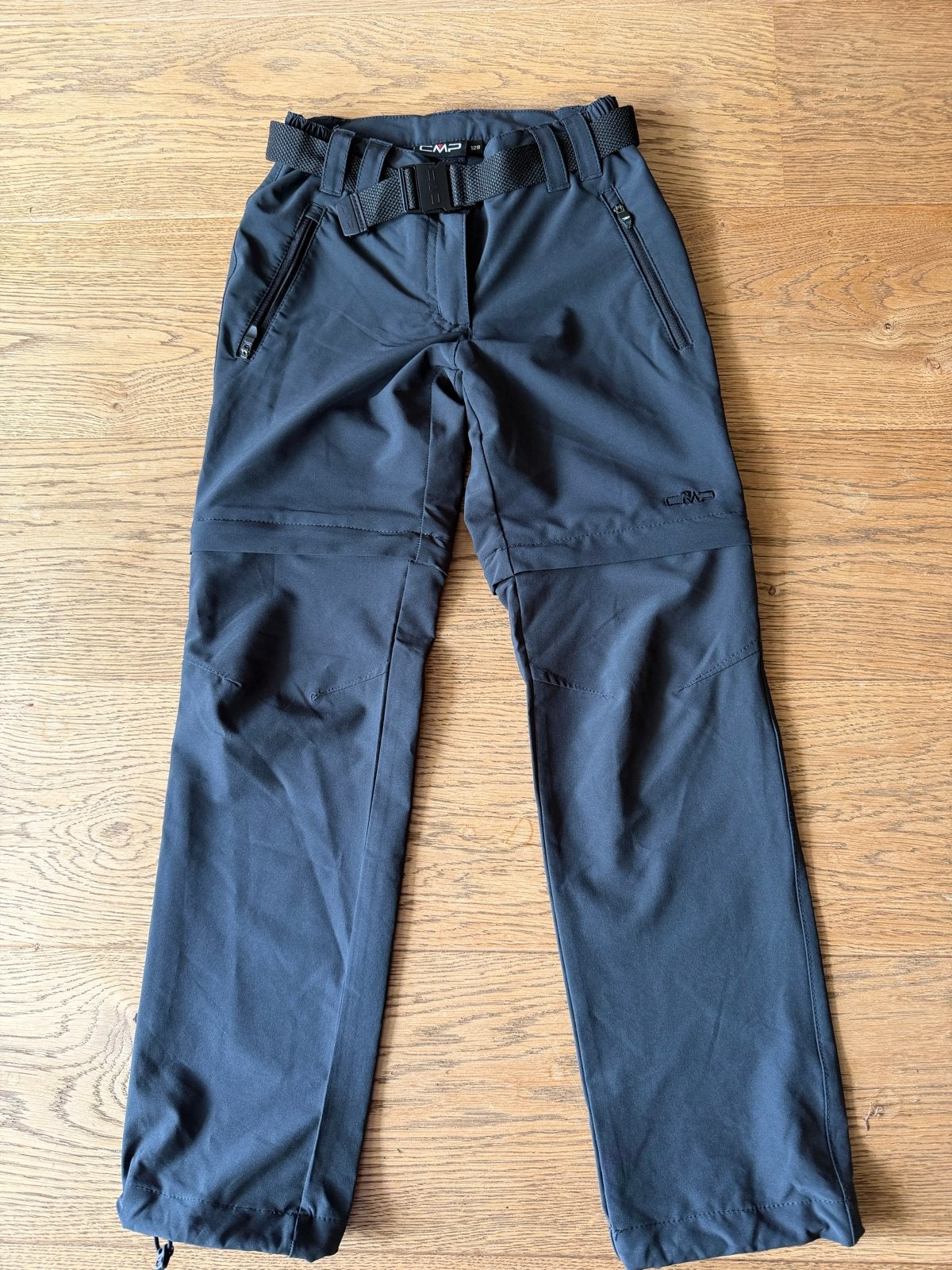 Zip-Off broek, maat 128, CMP, anthraciet, zgan, Ophalen of Verzenden, Zo goed als nieuw, Jongen of Meisje