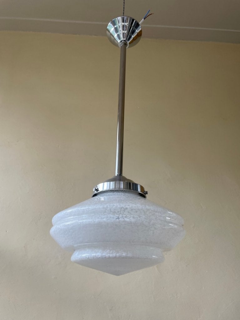 Lamp Hanglamp Lampen 2 x Art Deco 1930 Clichy glas Frans, Ophalen of Verzenden