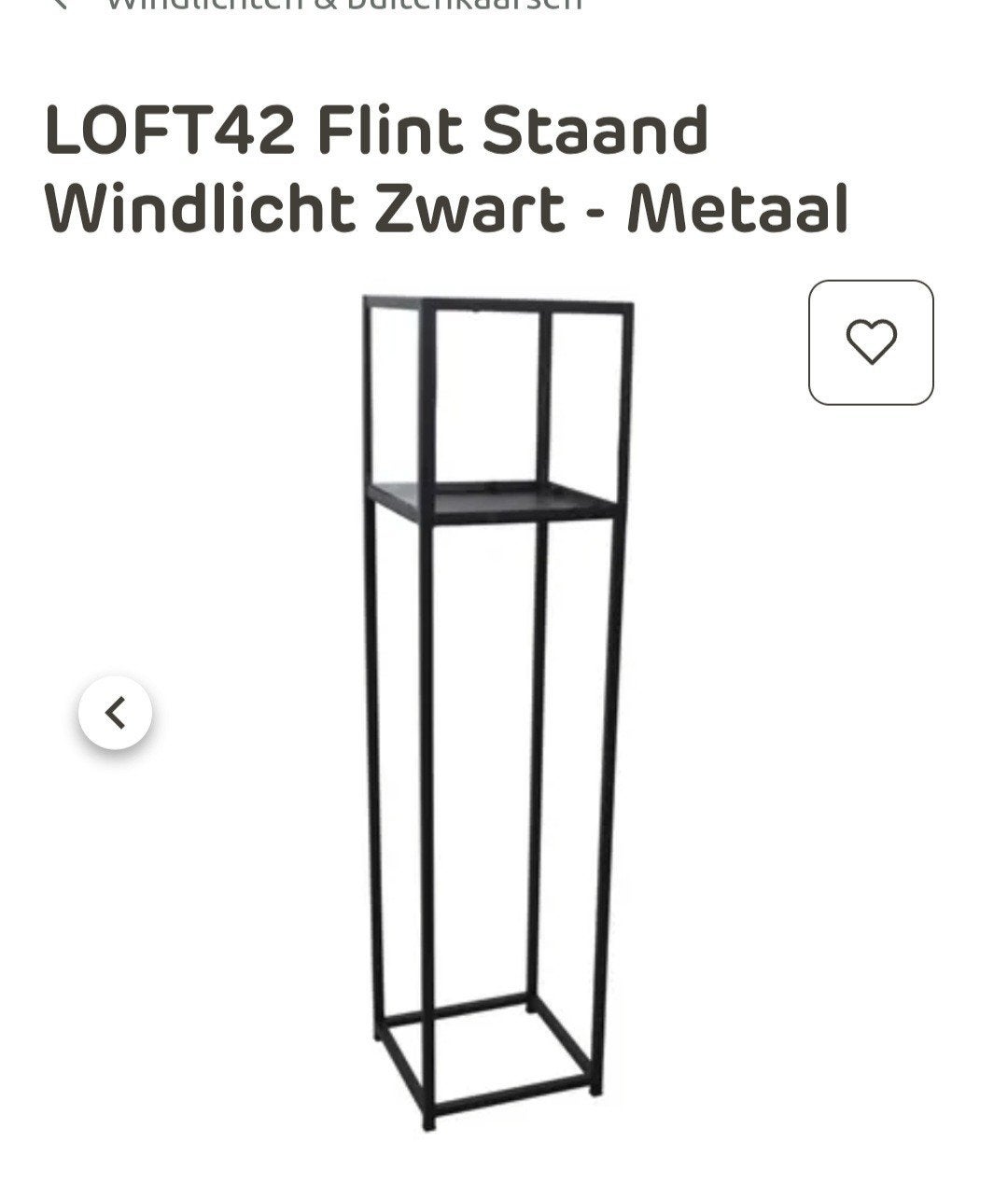 Loft42 Flint windlicht zwart ( nieuw), Ophalen, Zo goed als nieuw