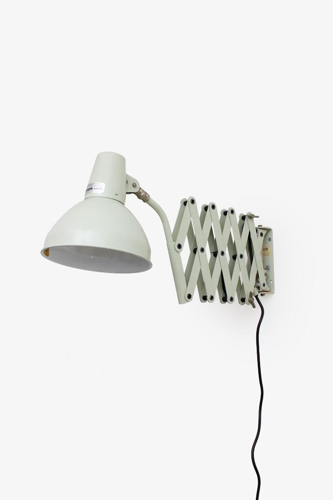 60’s grijze industriële schaarlamp SIS Duitsland, Ophalen, SIS Germany, Gebruikt, Metaal
