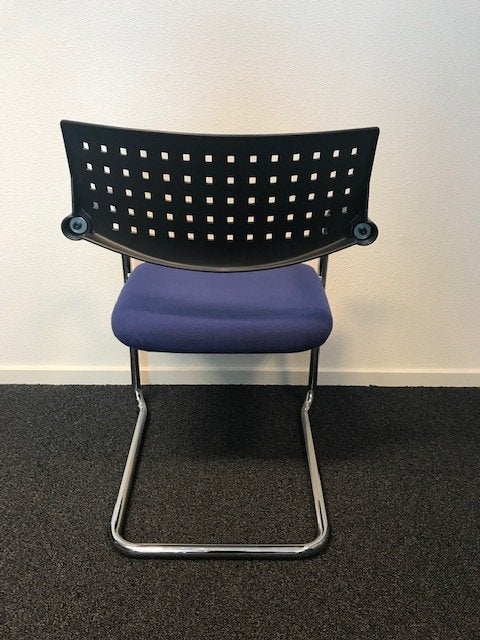 Vergaderstoelen Vitra Visavis by Antonio Citterio chroom, Niet ingevuld, Gebruikt, Blauw, Niet ingevuld