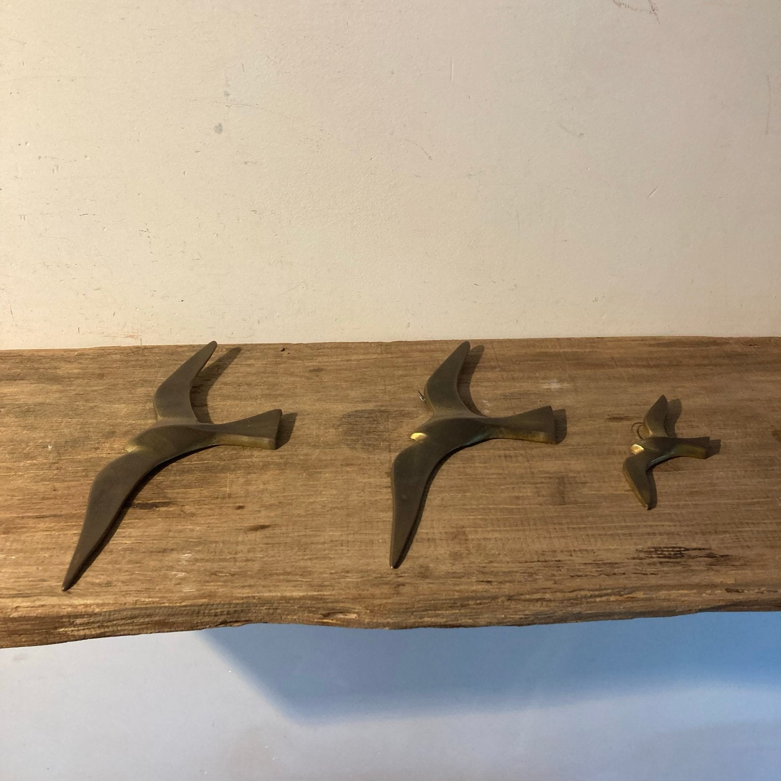 3 Vintage Koperen Vogels Muurdecoratie - Divers Formaat, Ophalen of Verzenden