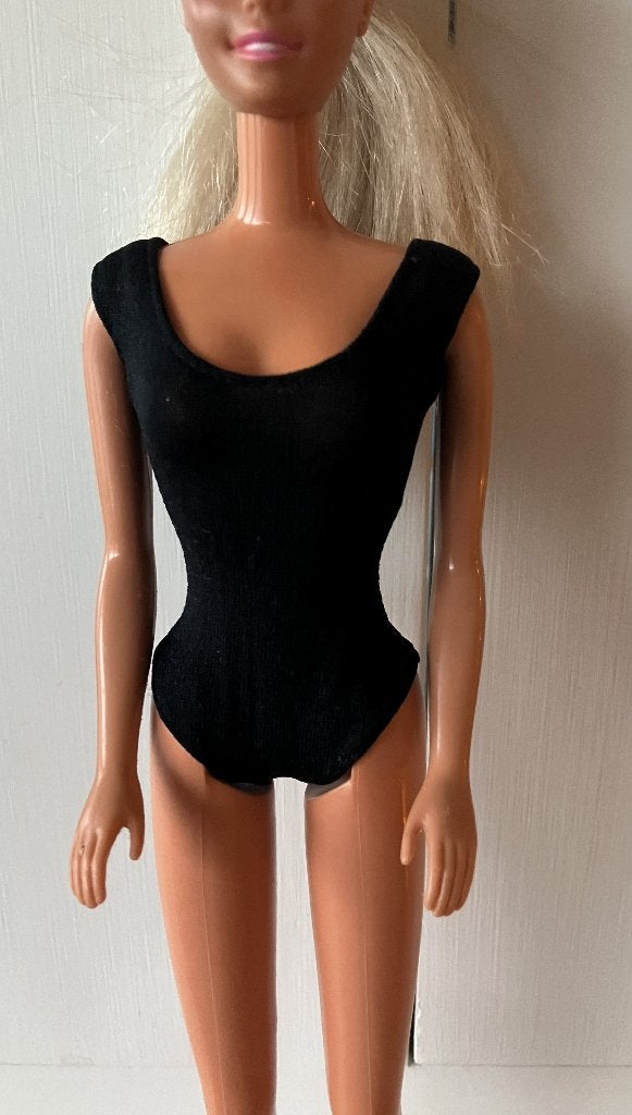 Barbie Vintage zwart badpak balletpakje (Mattel, jaren 60), Ophalen of Verzenden, Zo goed als nieuw, Pop