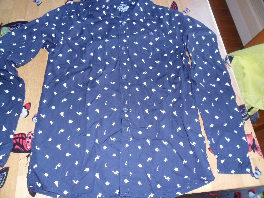 KERST BLOUSE BLAUW, Ophalen, Overhemd of Blouse, Zo goed als nieuw, Hema