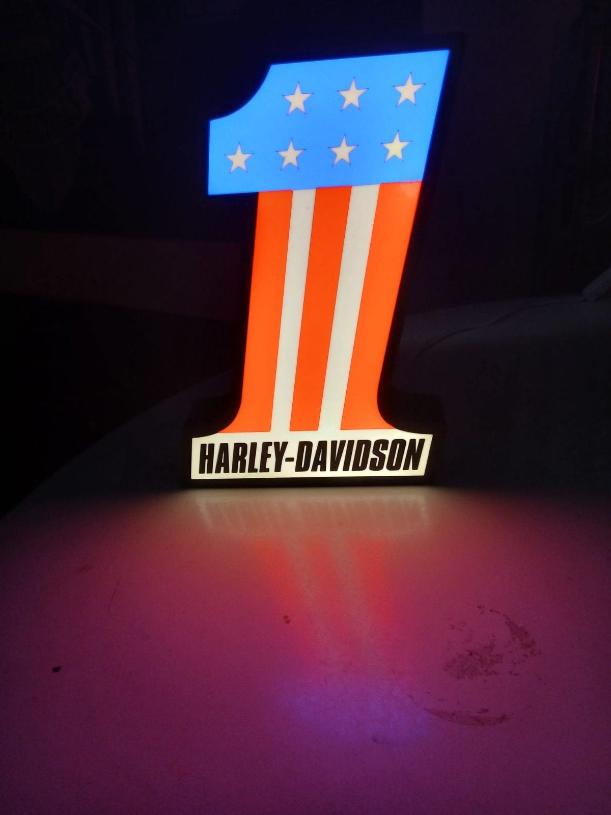 Harley-Davidson 'Number 1' verlicht logo, Ophalen of Verzenden, Nieuw, Motoren