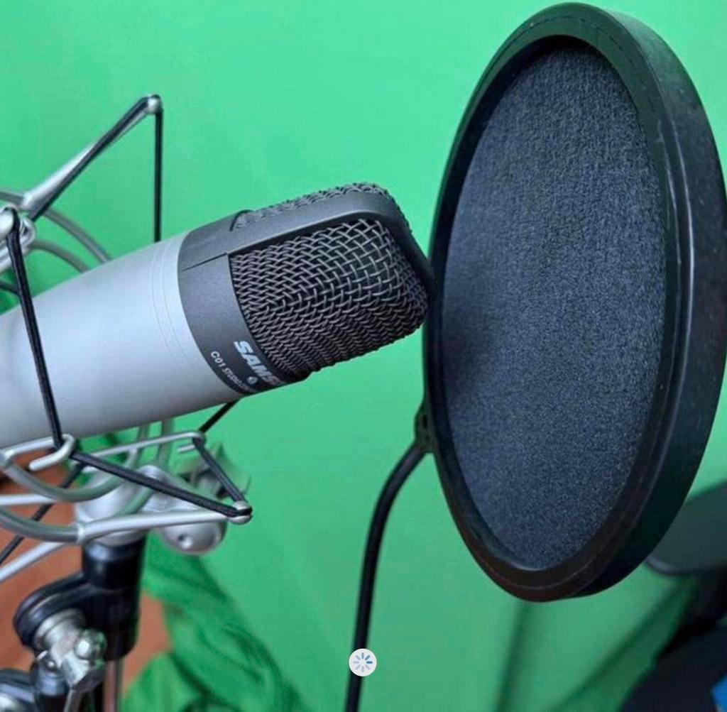 Condensator Microfoon+Shockmount+popfilter+xlr kabel+statief, Muziek en Instrumenten, Microfoons, Zo goed als nieuw, Studiomicrofoon