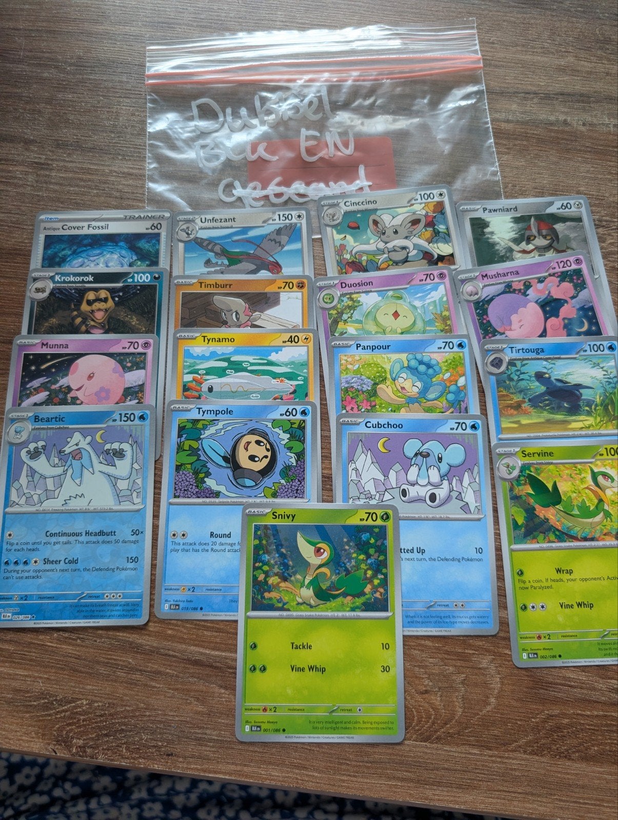 17 Pokémon kaarten BLK EN normaal, Ophalen of Verzenden, Zo goed als nieuw, Meerdere kaarten