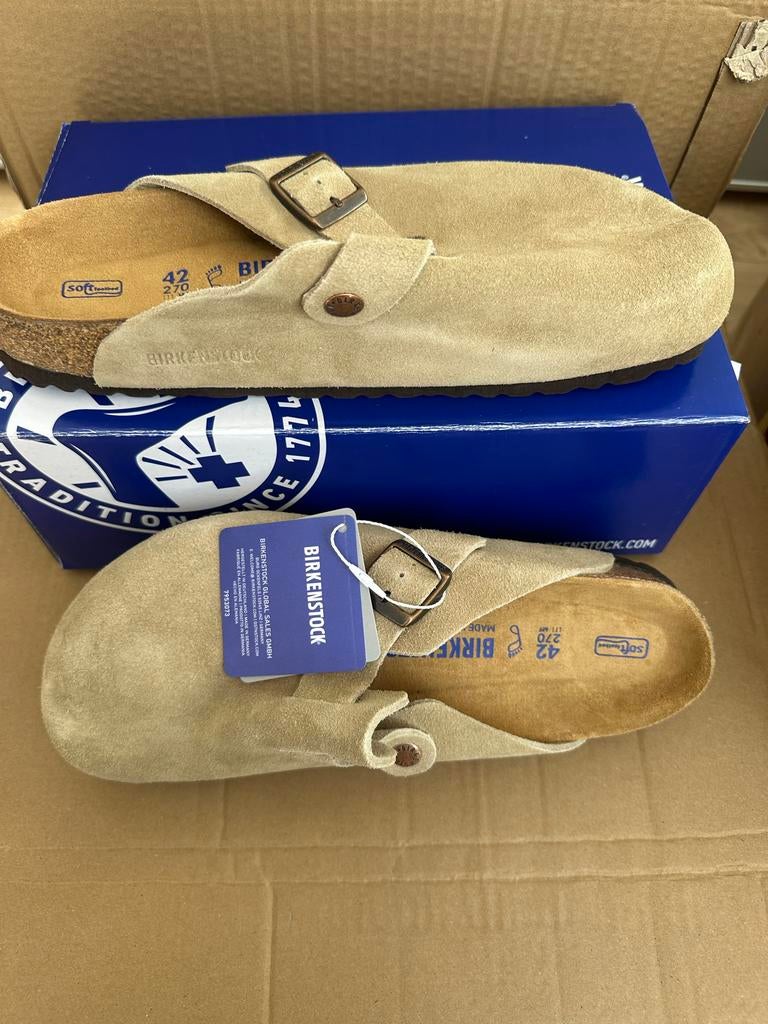 Birkenstock Boston Taupe maat 42 - Nooit gedragen!, Kleding | Dames, Schoenen, Ophalen of Verzenden, Nieuw, Beige