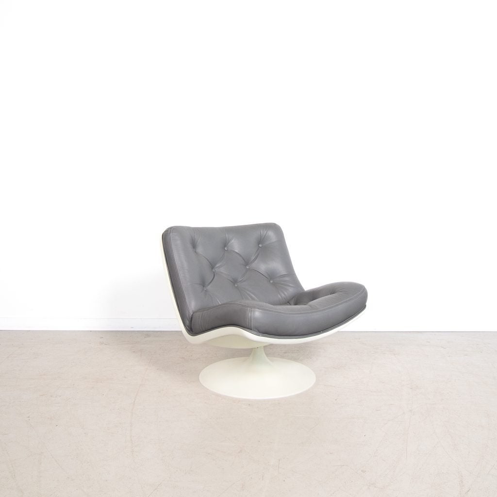 Artifort F976 Fauteuil Grijs Leer