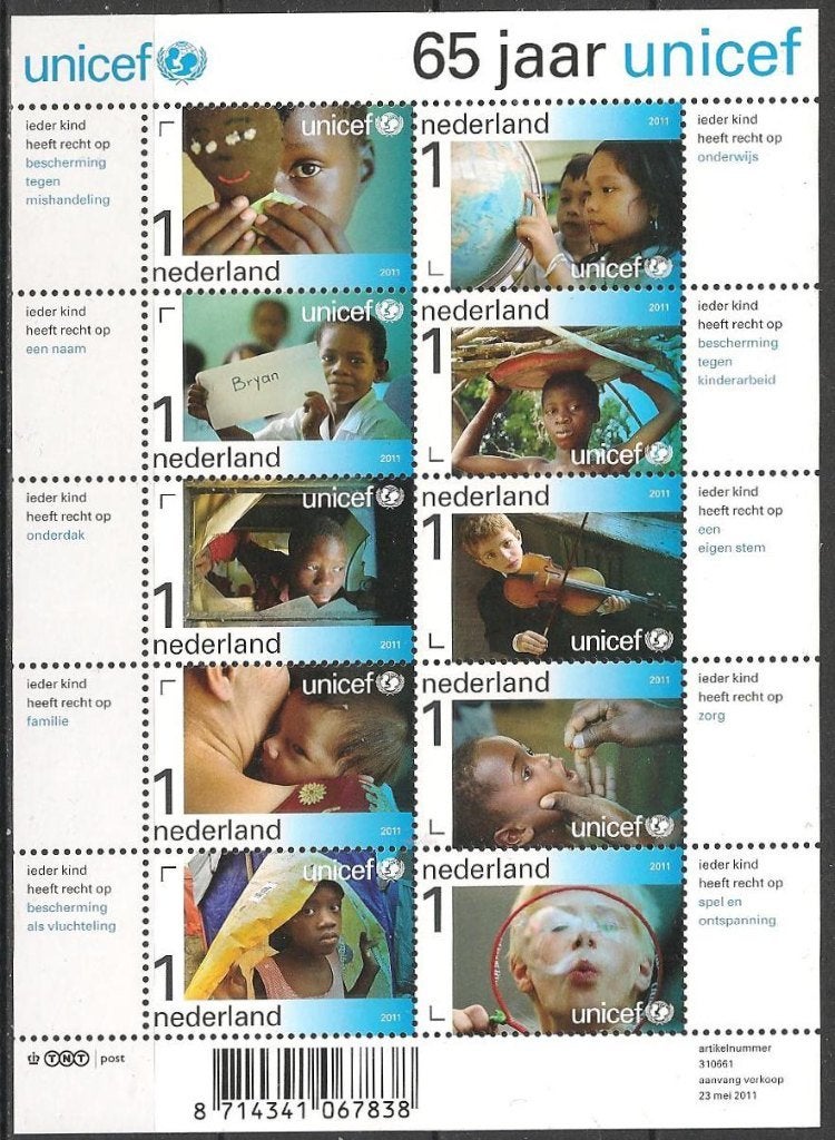 65 jaar UNICEF blok 2823 - 2832 XXX.. ADV. no.52 D., Verzenden, Na 1940, Postfris