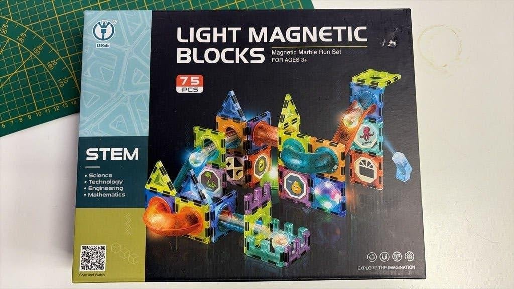 Magnetic blocks met licht 75 stuks (NIEUW), Kinderen en Baby's, Speelgoed | Bouwstenen, Info@unlimitedtrading.nl, Nieuw, Ophalen of Verzenden