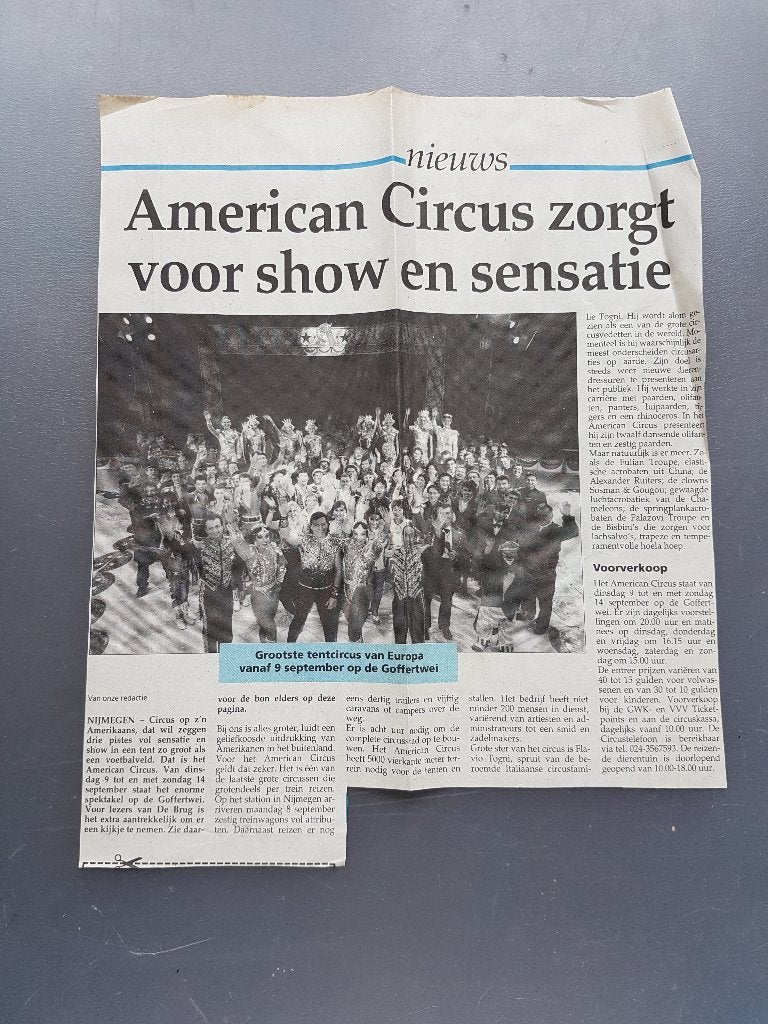 Circus/ 245 knipsels, periode 1989-2018/ diverse circussen., Ophalen of Verzenden, 1980 tot heden, Nederland, Knipsel(s)