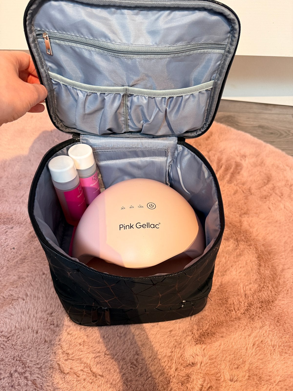Pink gellac set, Sieraden, Tassen en Uiterlijk, Uiterlijk | Cosmetica en Make-up, Ophalen of Verzenden, Gebruikt, Handen en Nagels