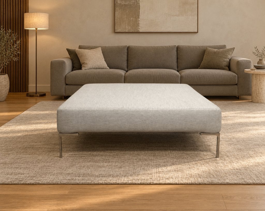 NIEUW GESTOFFEERD B&B Italia Charles XL Hocker + GARANTIE, Huis en Inrichting, Vierkant, Www.designplaats.nl, B&B Italia, 100 tot 125 cm