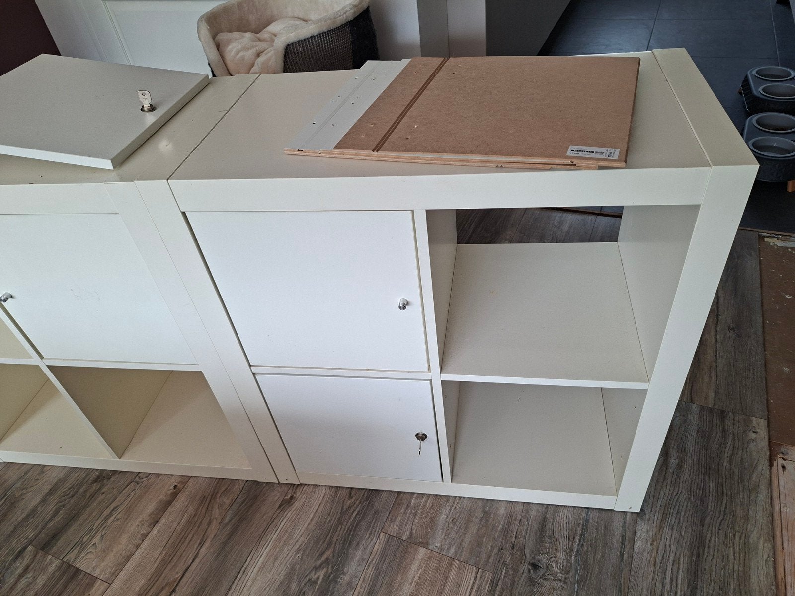 Ikea Kallax/Expedit vakkenkasten met deurtjes, Ophalen, 100 tot 150 cm, 100 tot 150 cm, 25 tot 50 cm