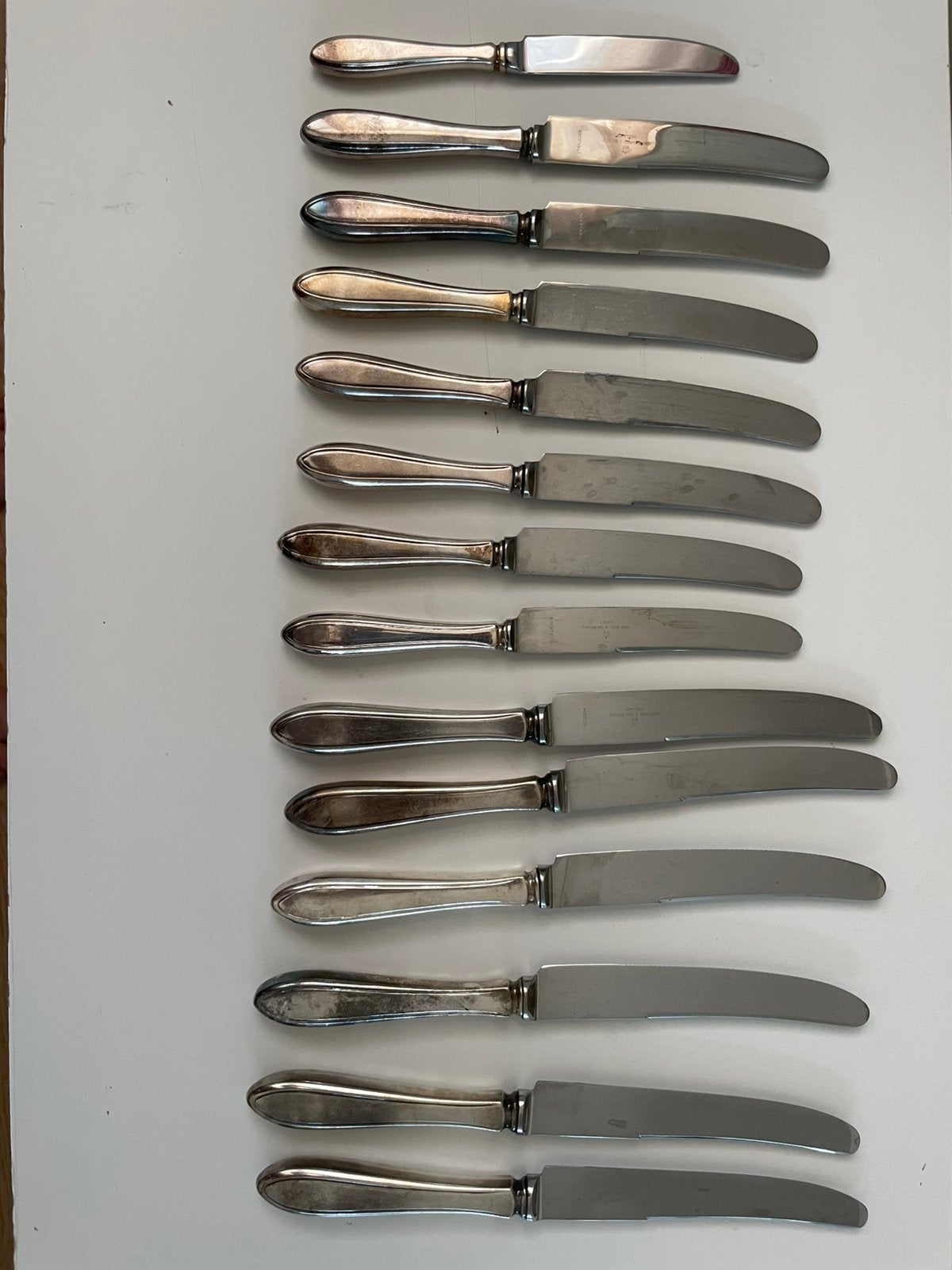 14 Messen Gerritsen & Van Kempen verzilvert puntfilet, Antiek en Kunst, Ophalen