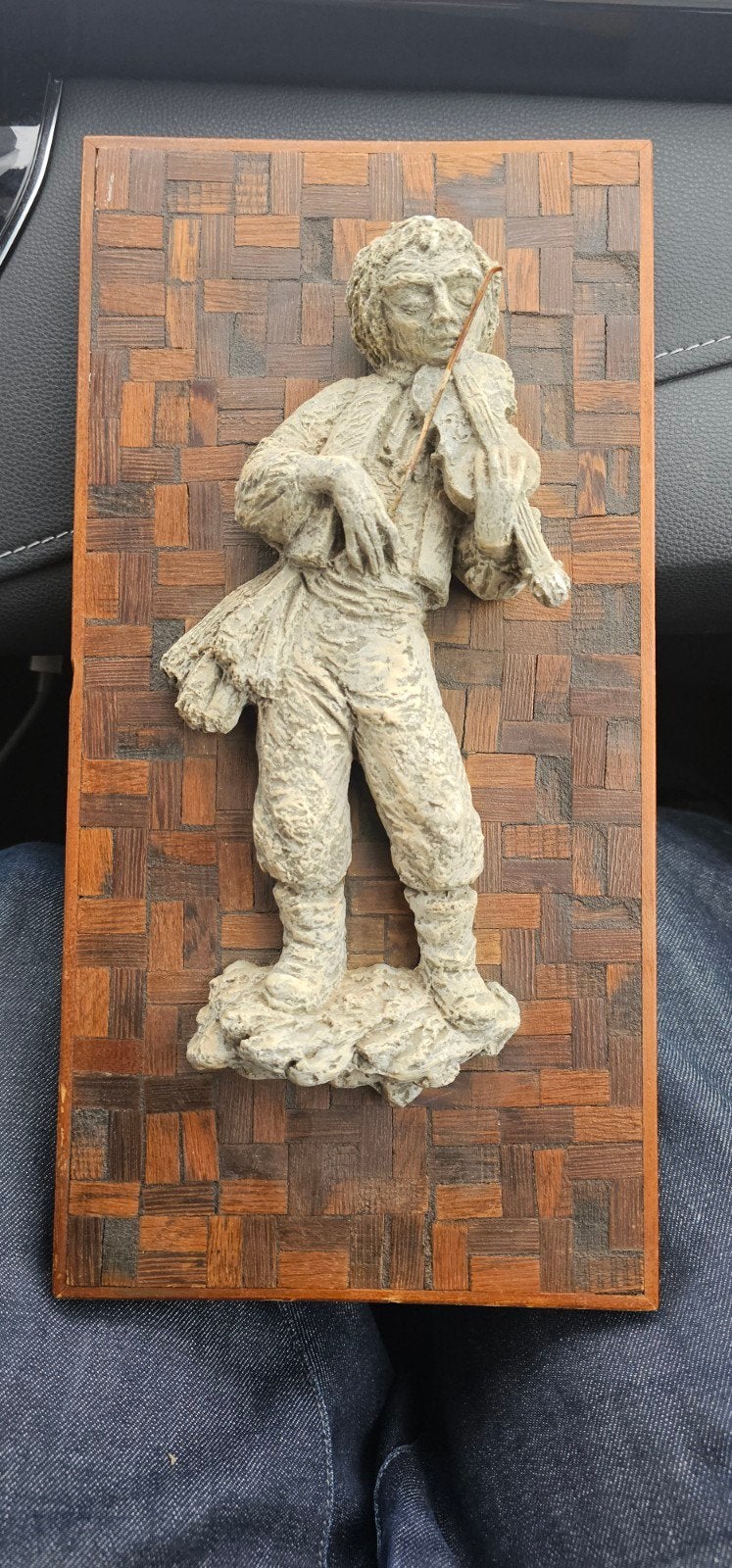 Vintage 3D Wandpaneel 'Violist' Jaren 70 Kunsthandel Borzo, Ophalen of Verzenden