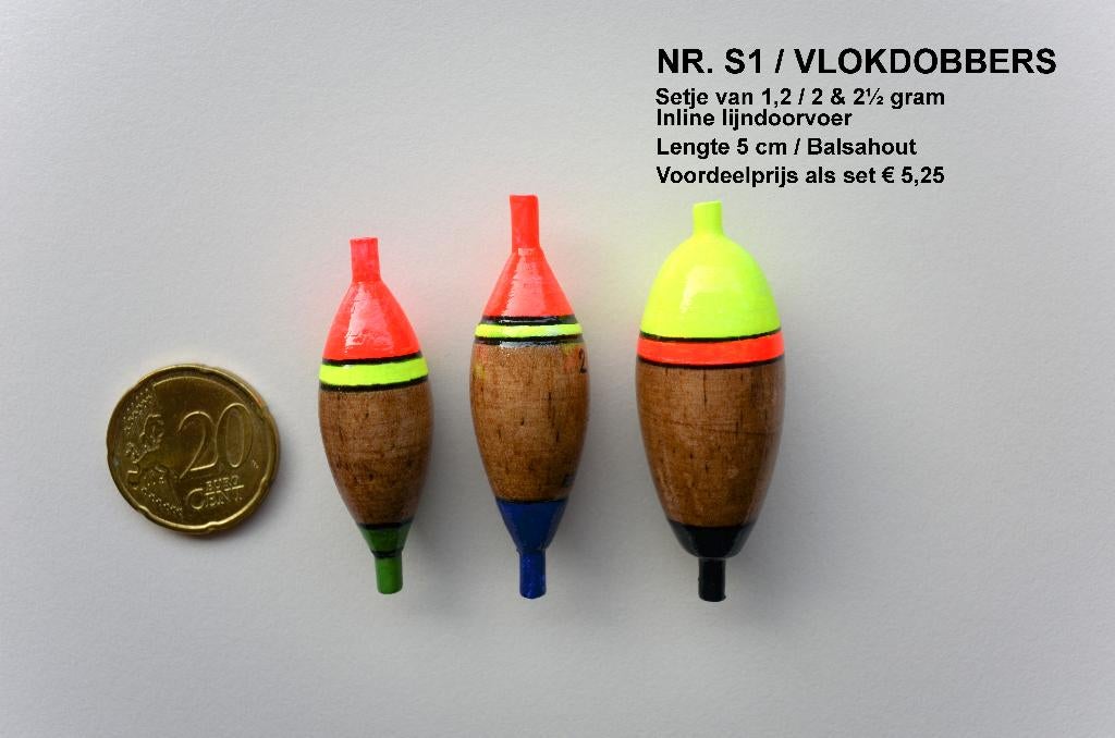 KARPERDOBBER / VLOKDOBBER SETJE HANDBUILT  NR. S1, Watersport en Boten, Ophalen of Verzenden, Nieuw, Dobber of Lood