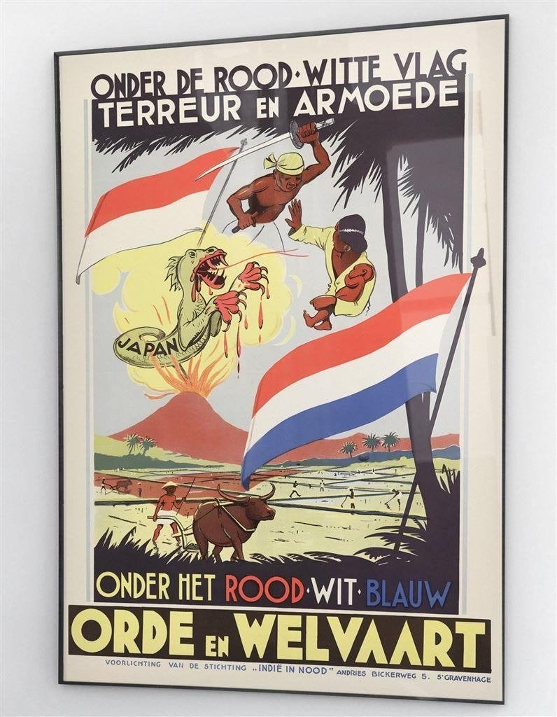 Nederlands Indie Indonesie Propaganda KNIL Poster, Verzamelen, Verzenden, Azië, Foto of Poster