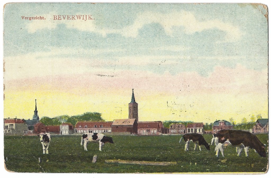 Beverwijk, Vergezicht. Lees beschrijving, Ophalen of Verzenden, Voor 1920, Gelopen, Noord-Holland
