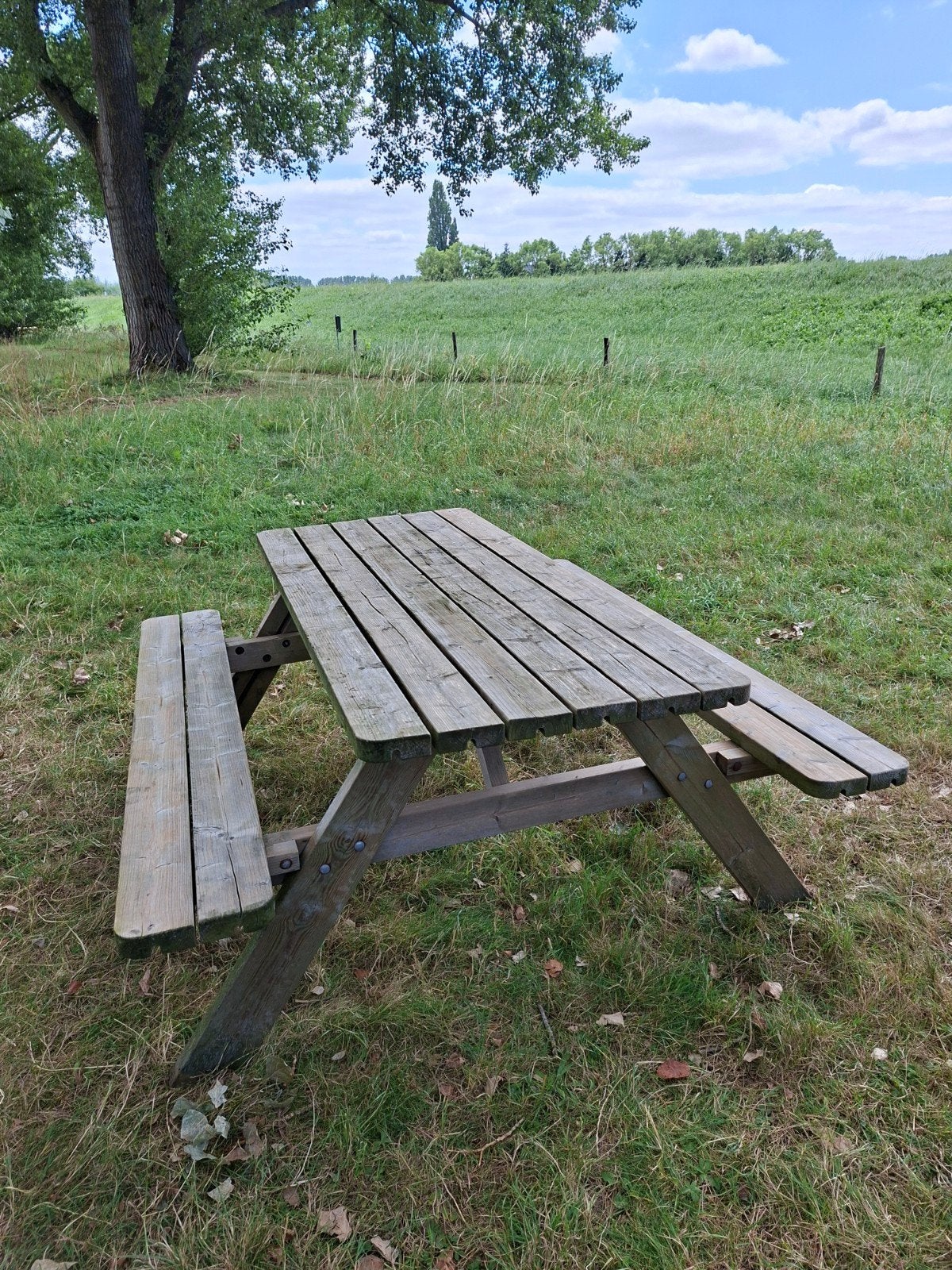 Robuuste houten picknicktafel - Gebruikt, Ophalen, Gebruikt, Rechthoekig, Hout