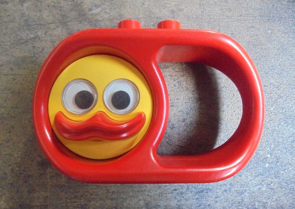 Lego Duplo Rattle Oval with Turning Duck Face (zie foto's), Ophalen of Verzenden, Gebruikt, Losse stenen, Duplo