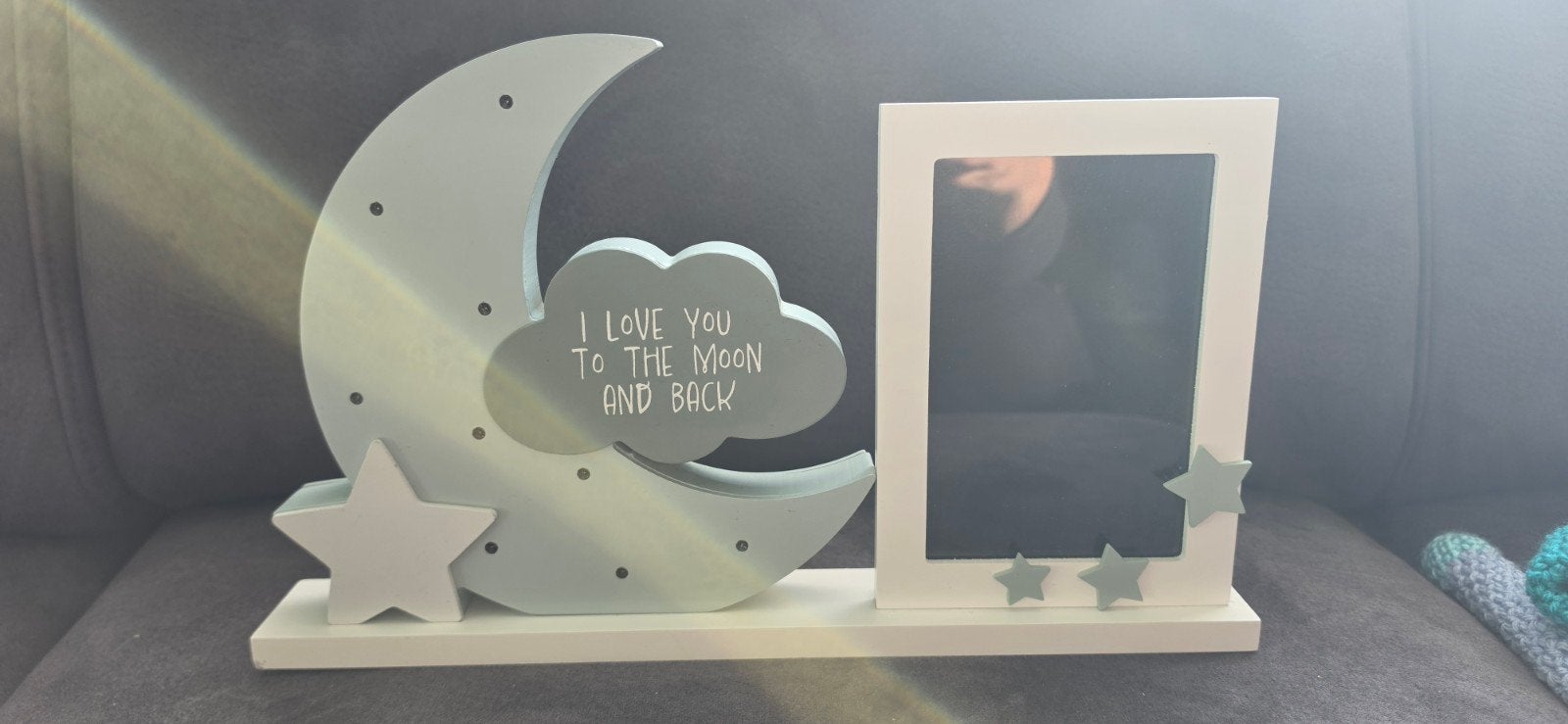 Leuke fotolijst met maan en sterren voor babykamer, Ophalen, Nieuw, Met tekst, Hout