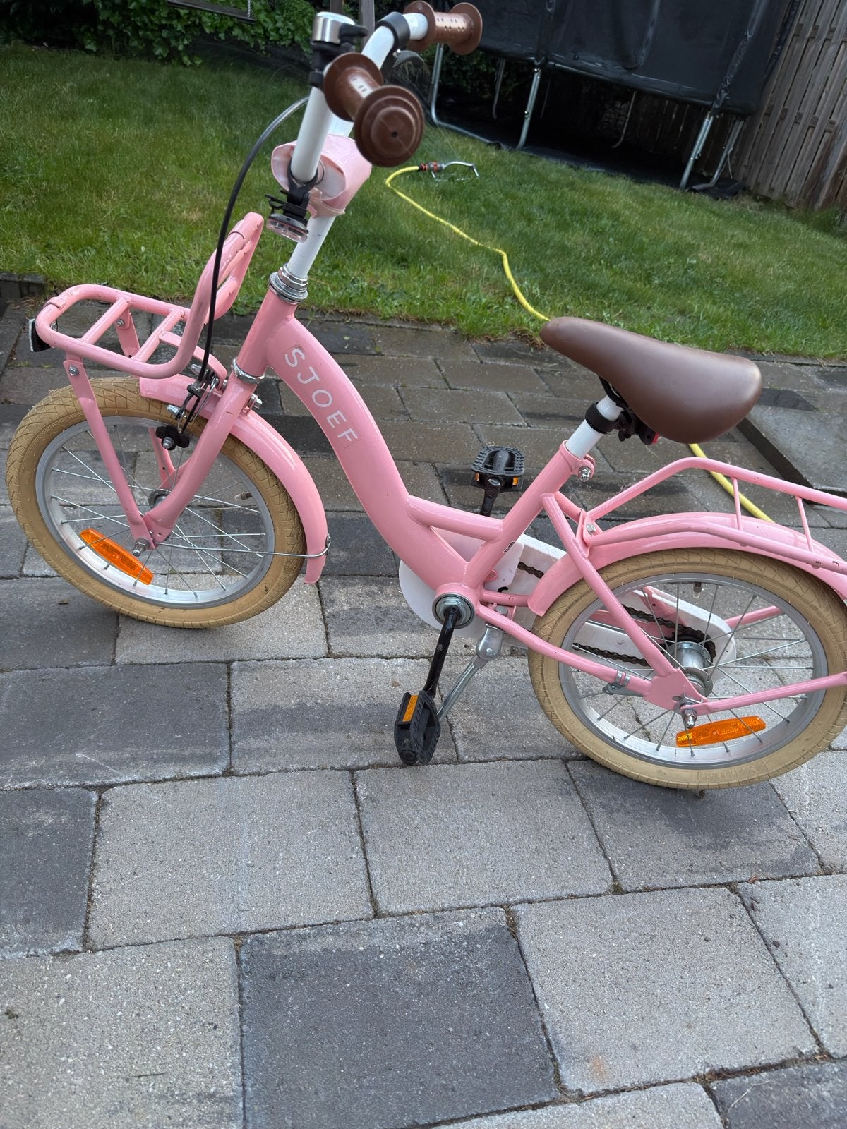 Roze meisjesfiets 16 inch - SJOEF, Ophalen, Terugtraprem, Gebruikt, Handrem