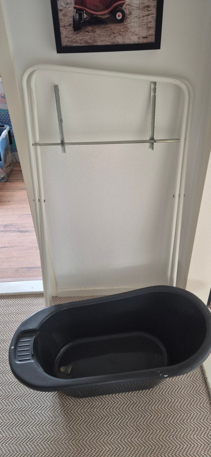 Grijs babybadje met standaard, Ophalen, Gebruikt, Badje, Standaard