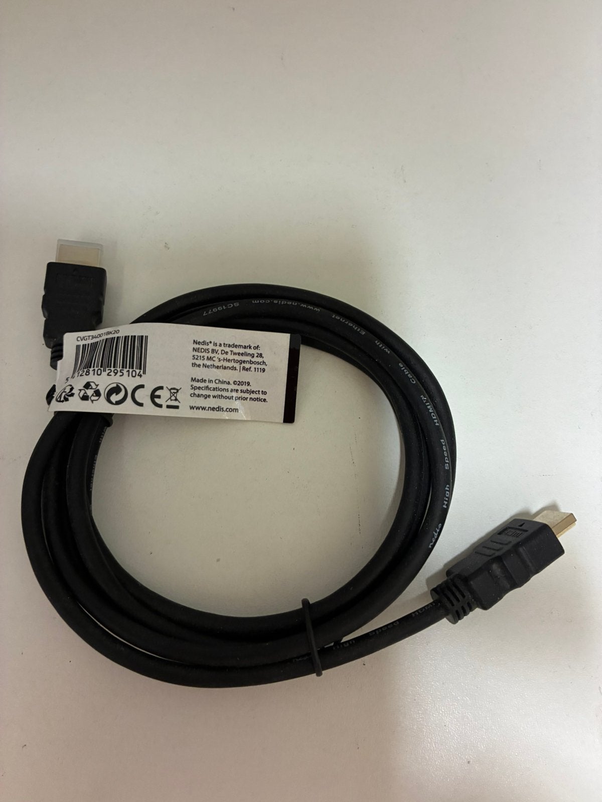 Nedis High Speed HDMI Kabel met Ethernet (nieuw), Ophalen of Verzenden, Nieuw, Minder dan 2 meter, HDMI-kabel