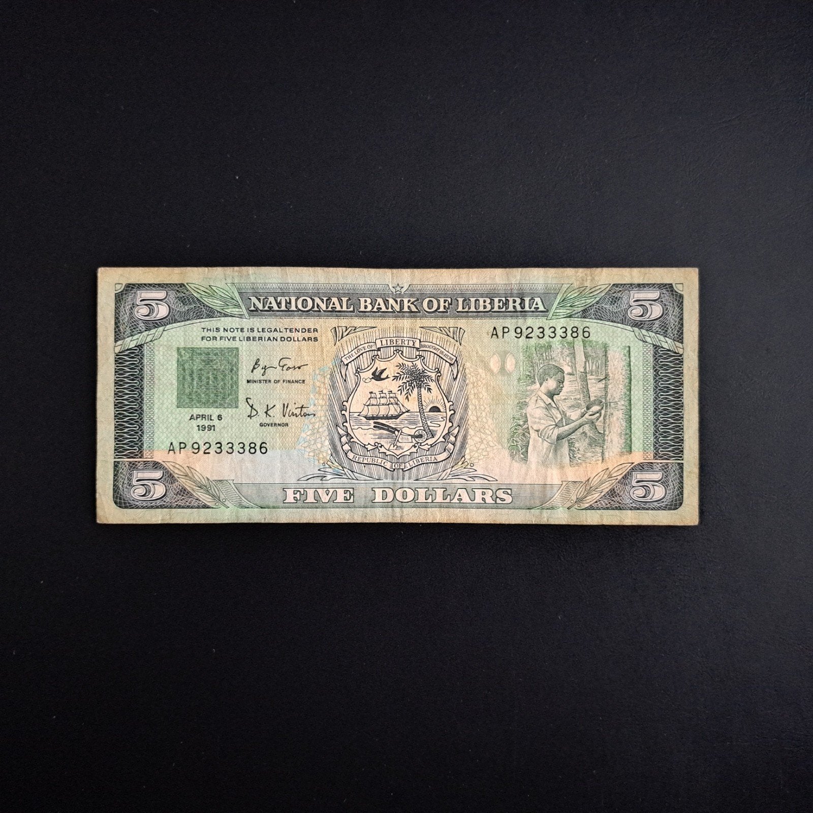 5 dollar Liberia #067, Verzenden, Overige landen, Los biljet