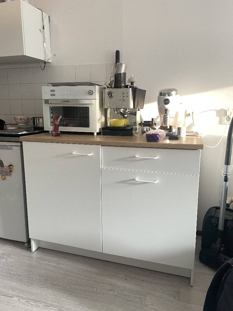 Keukenkast, Huis en Inrichting, Ophalen, 100 tot 150 cm, Wit, Zo goed als nieuw