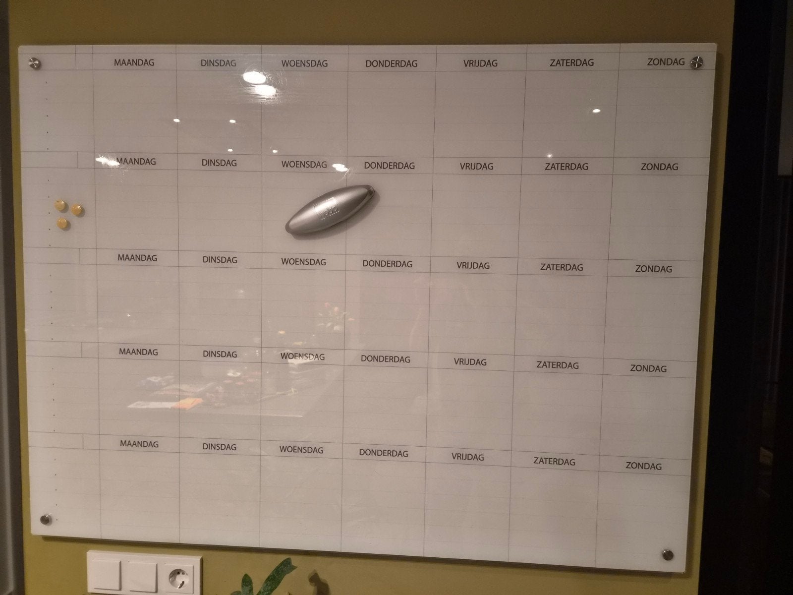 Whiteboard, glas, weekplanner, magnetisch, Ophalen, Zo goed als nieuw