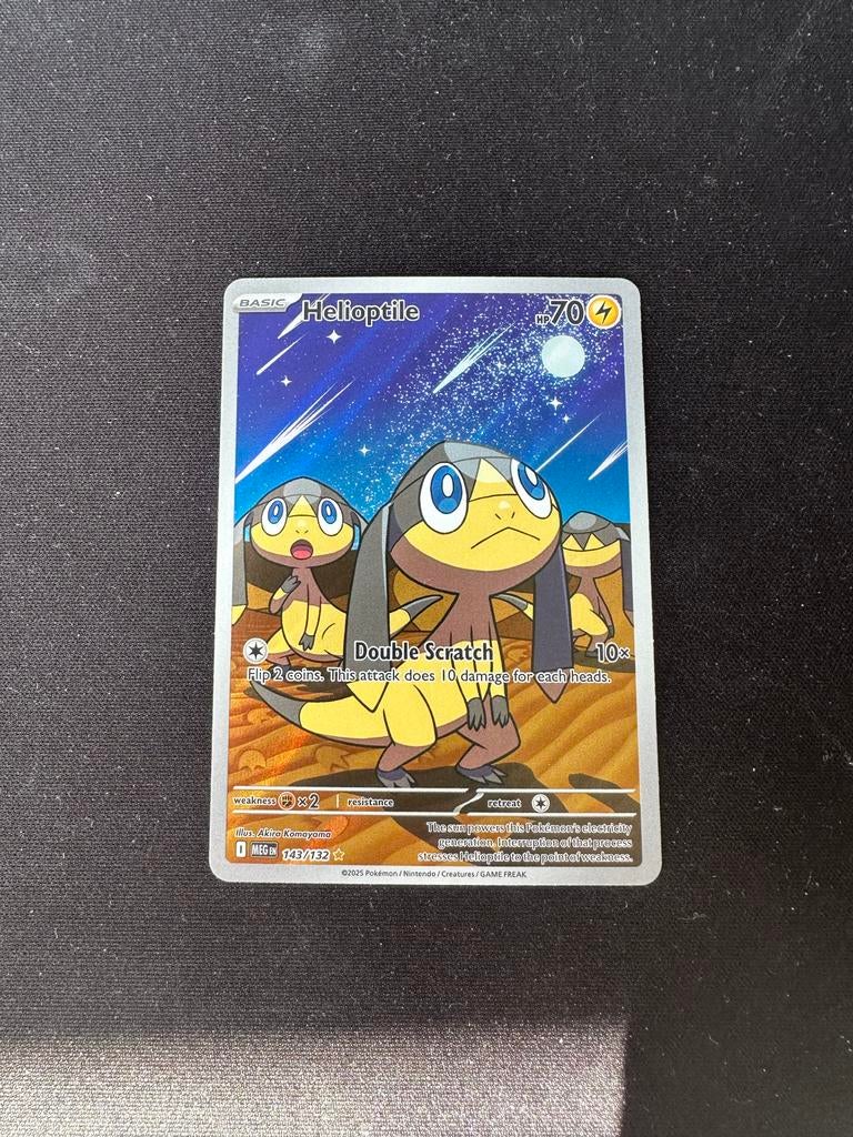 Helioptile 143/132 Mega Evolution NM staat Pokémon kaart, Ophalen of Verzenden, Zo goed als nieuw, Losse kaart