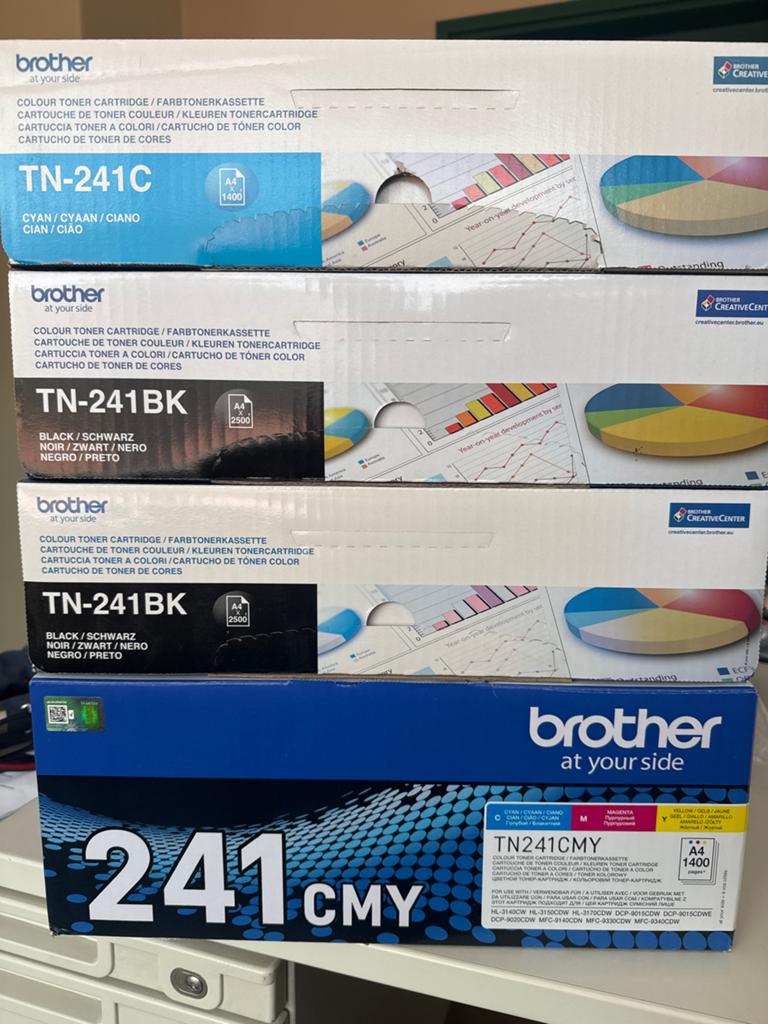 Brother TN-241 Toner Cartridges (Cyan & Zwart), Printer, Ophalen of Verzenden, Laserprinter, Nieuw