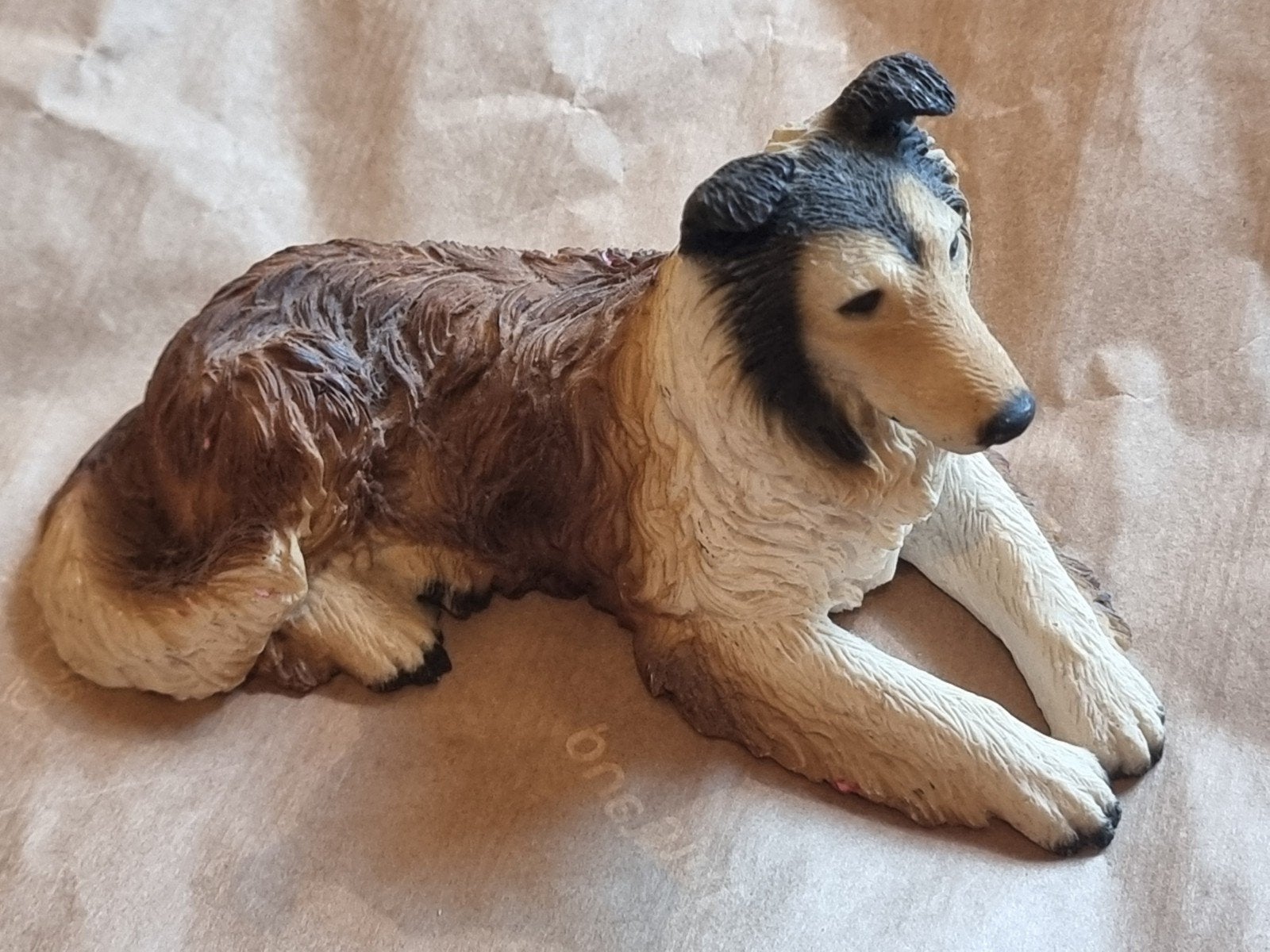Vintage Collie beeldje - Made in Italy - Handgeschilderd, Ophalen of Verzenden, Zo goed als nieuw, Hond of Kat, Beeldje of Figuurtje